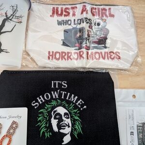 Horror Movie Themed Pouch Set - Black and White *SALE*